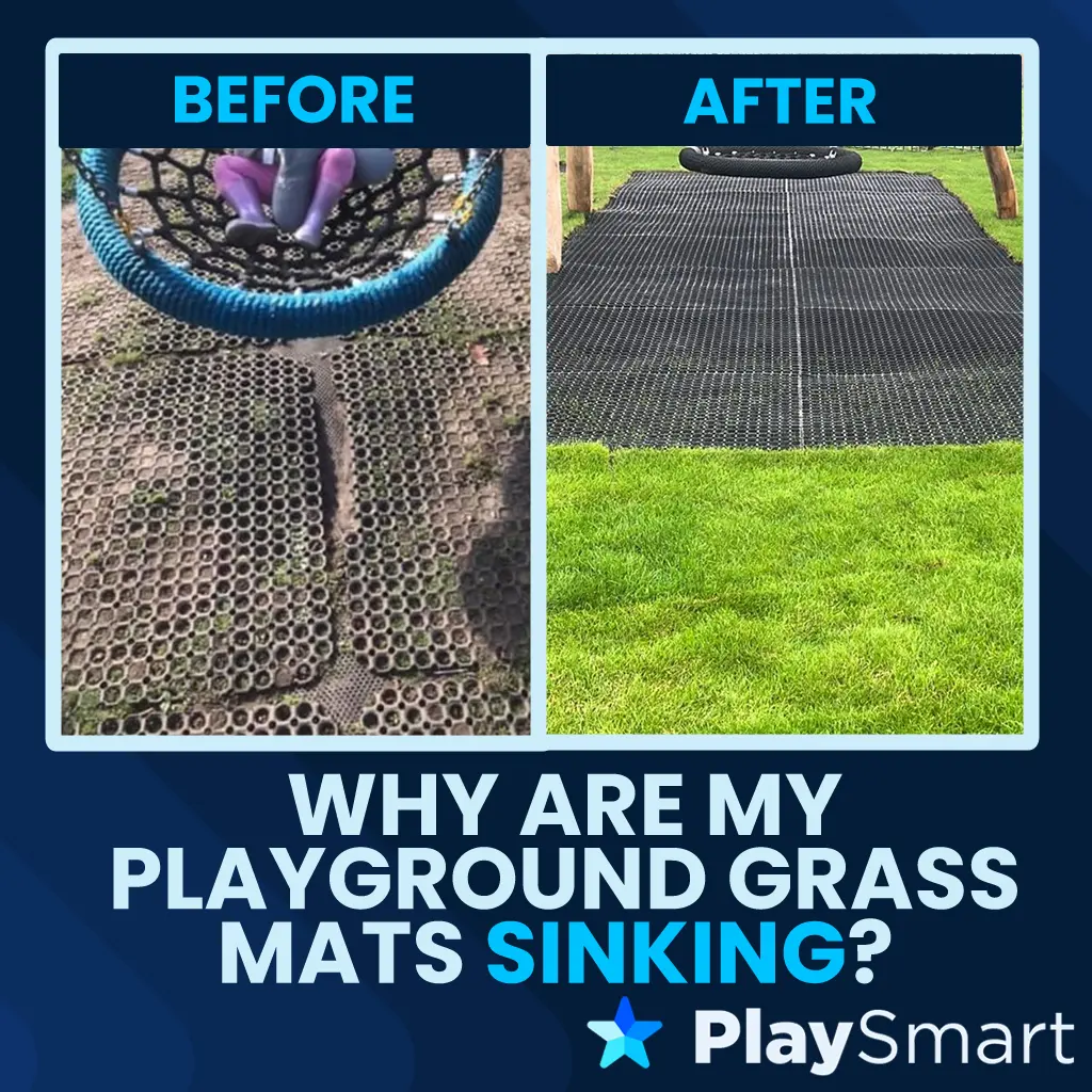 Why are my playground grass mats sinking?