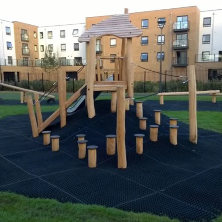 Playground Rubber Mound with grass mats