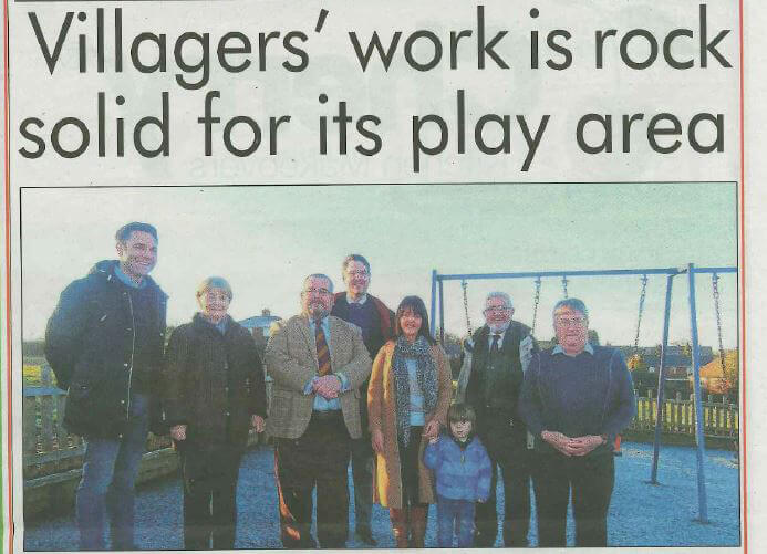 News clipping of West Midlands village reporting new PlaySmart playground