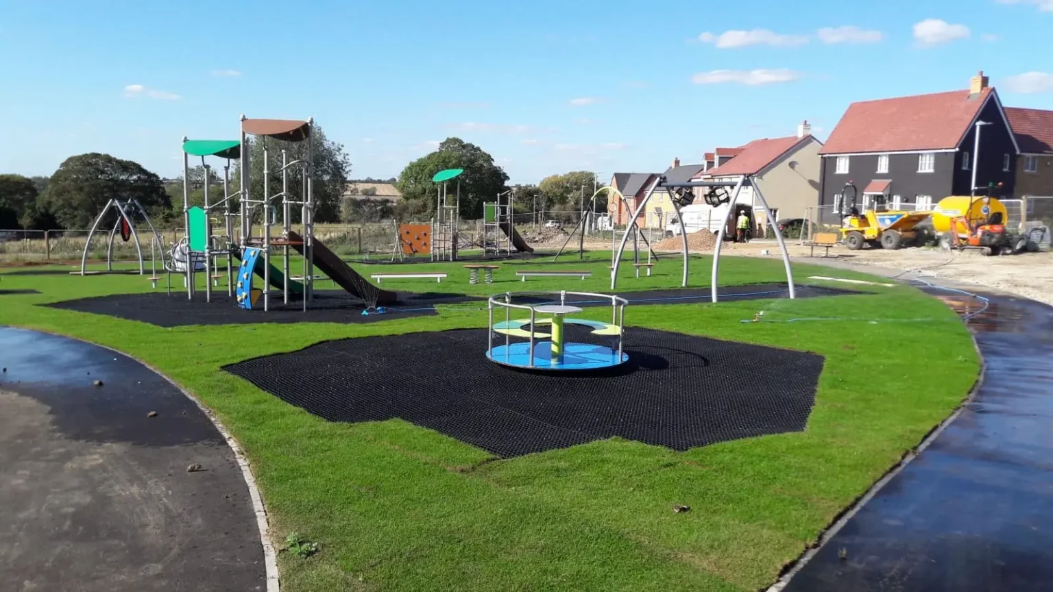 Modern playground surfacing ecosmart grass mats
