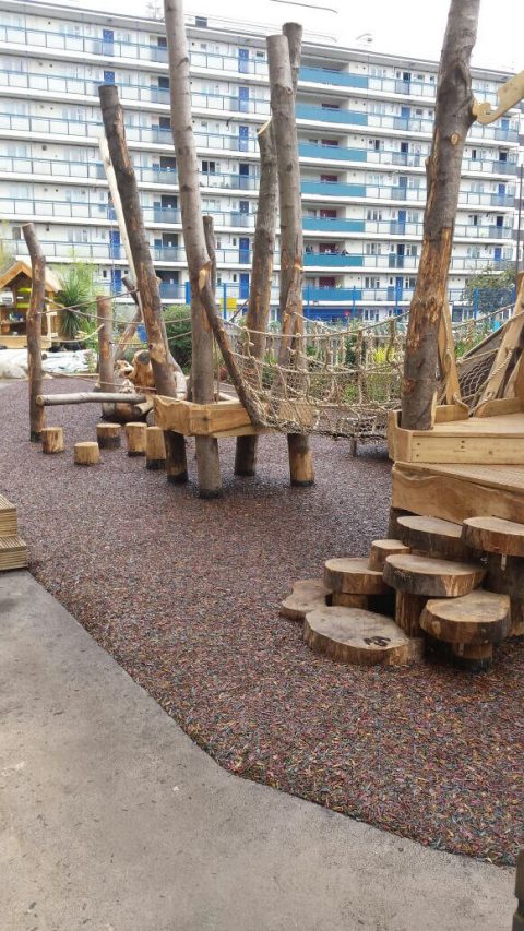 Natural Jungle Mulch at wooden playground