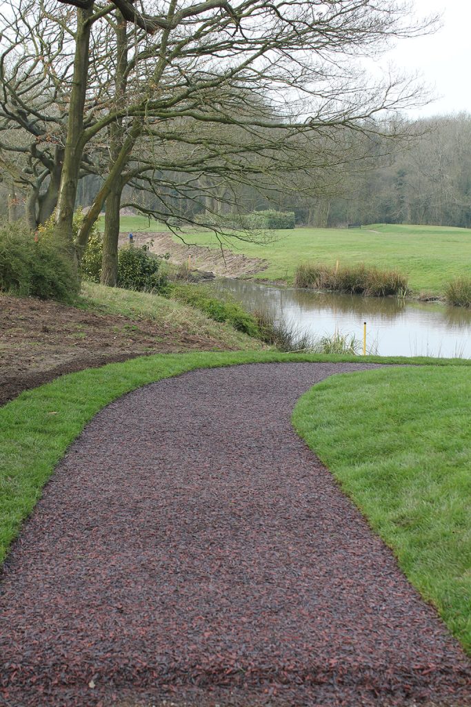 Red Rubber Pathway, Golf Course with JungleMulch