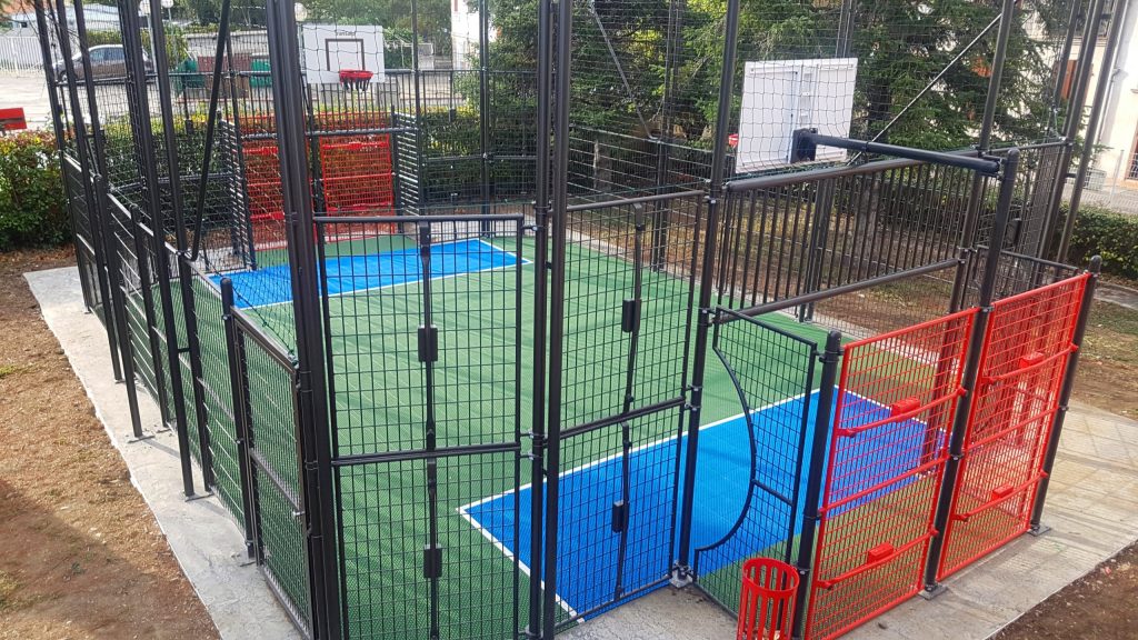 FlexCourt's modular sport surface installed in a MUGA sports court
