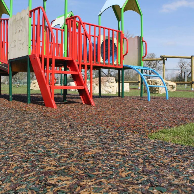 JungleMulch Rubber Mulch safe flooring underneath playground structure