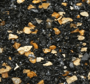 Yellow and black SmartPave rubber and natural aggregate combination