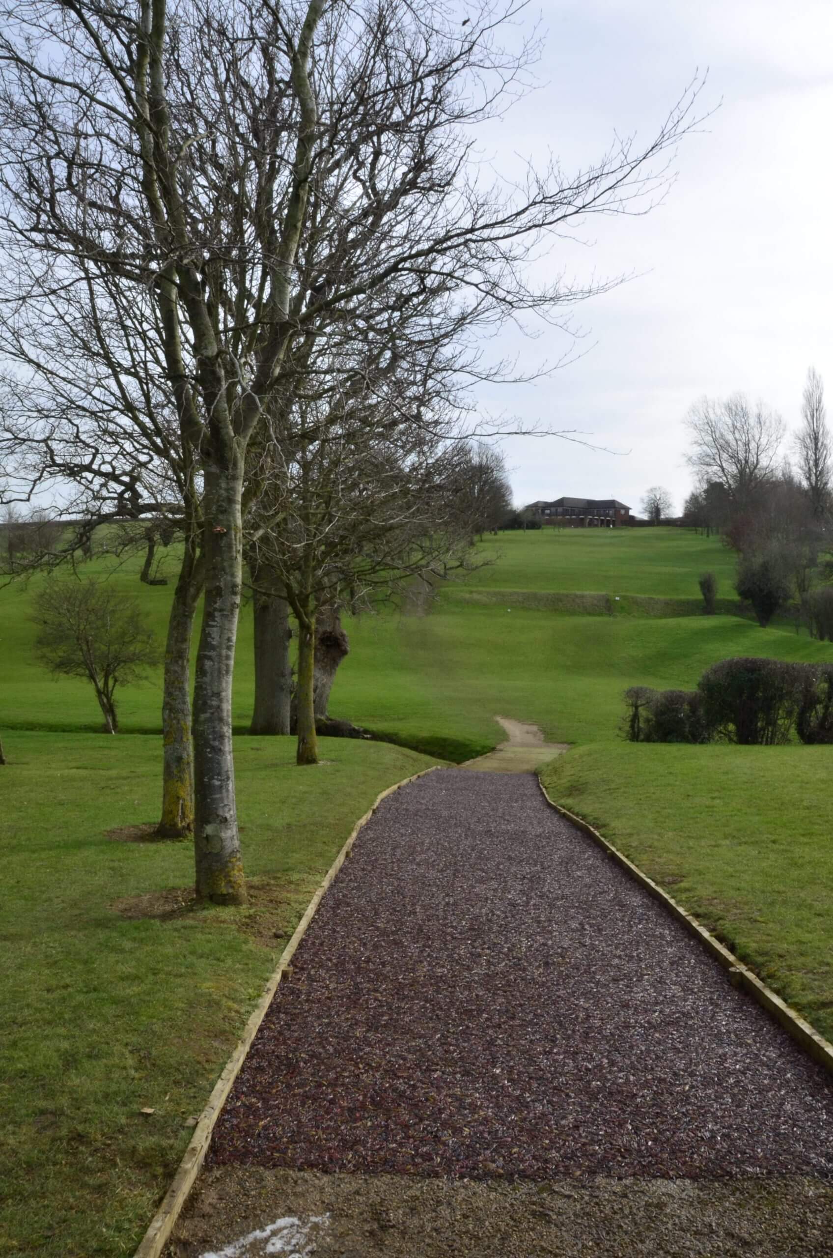rubber mulch pathway for golf club