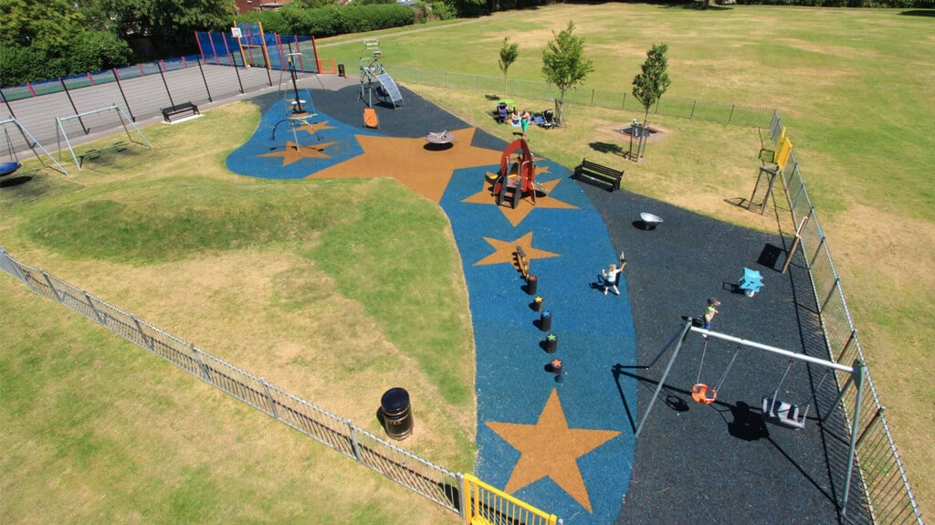 Rubber Playground Surface with star design inlays
