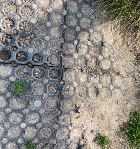 Grass mat subsidence