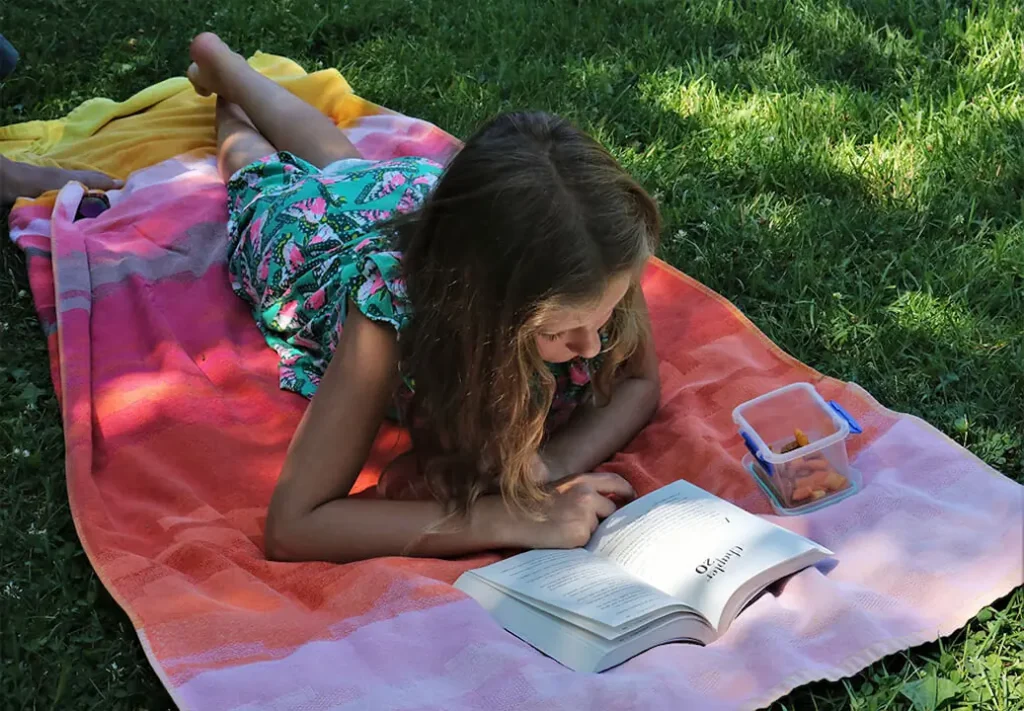 child having picnic