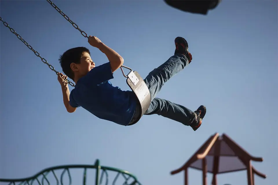 Child on swing