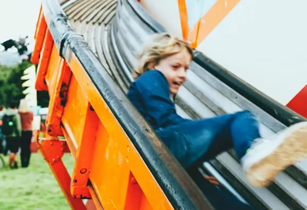 child on a slide