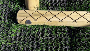 Close-up on a rubber grass mat