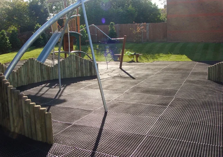 EcoSmart grass mats installed in large area of playground
