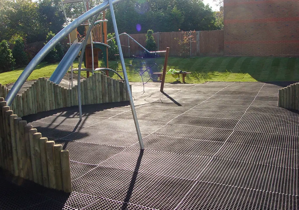 EcoSmart grass mats installed in large area of playground