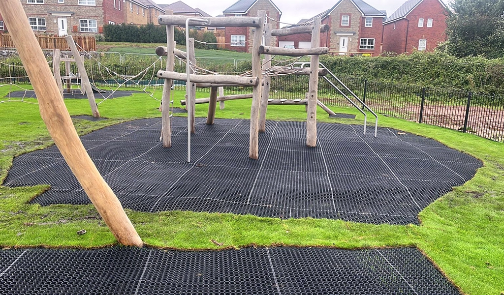 EcoSmart grass mats in local playground