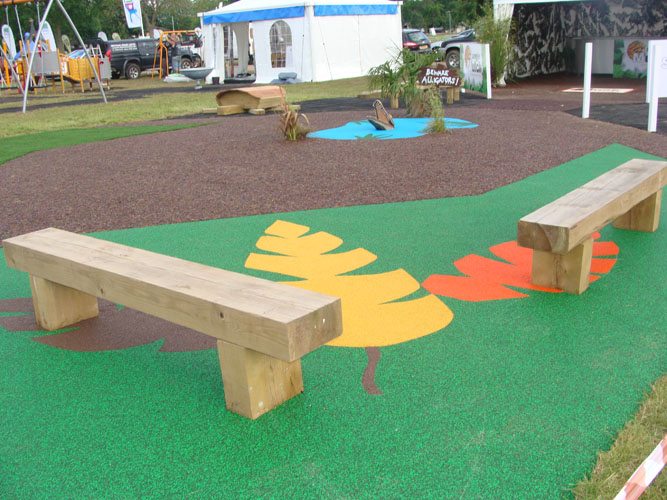 Natural colours used in a wet pour rubber playground design