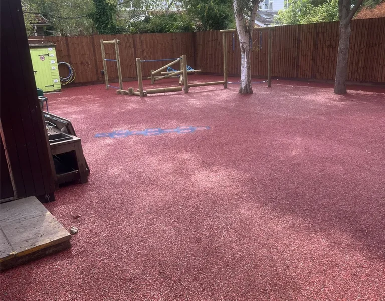 Red EPDM mulch rubber playground surfacing