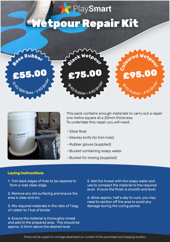 Wetpour repair kit flyer