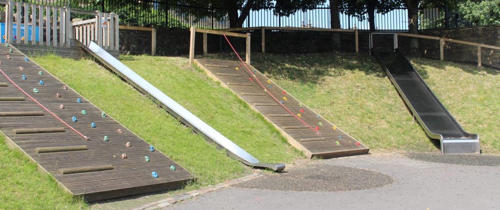 Haworth hybrid grass slide slope installation