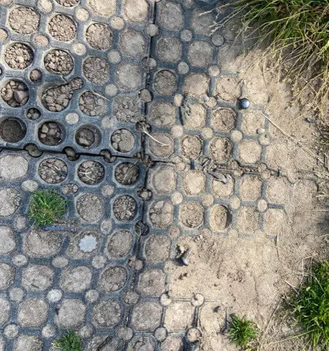 Grass mat subsidence