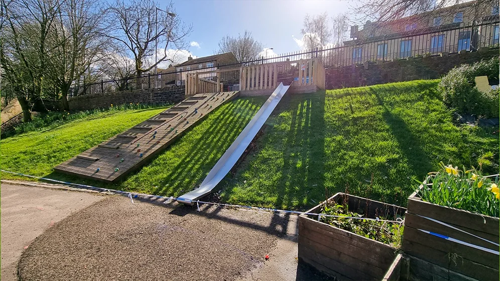 Hyrbid Grass Slope case study for school at Haworth