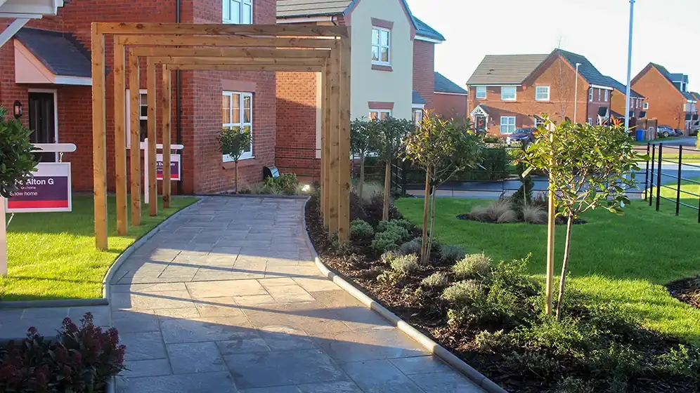 Front pathway to house in Eaves Green, developed by PlaySmart