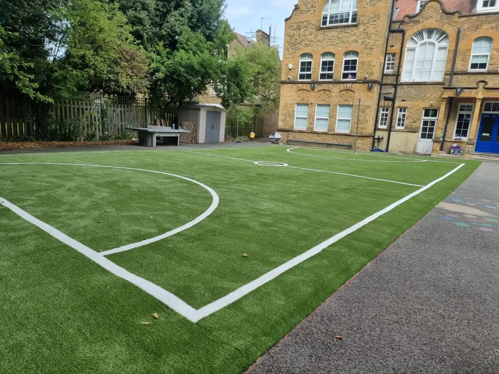 Perfect Pitch green grass carpet with white markings