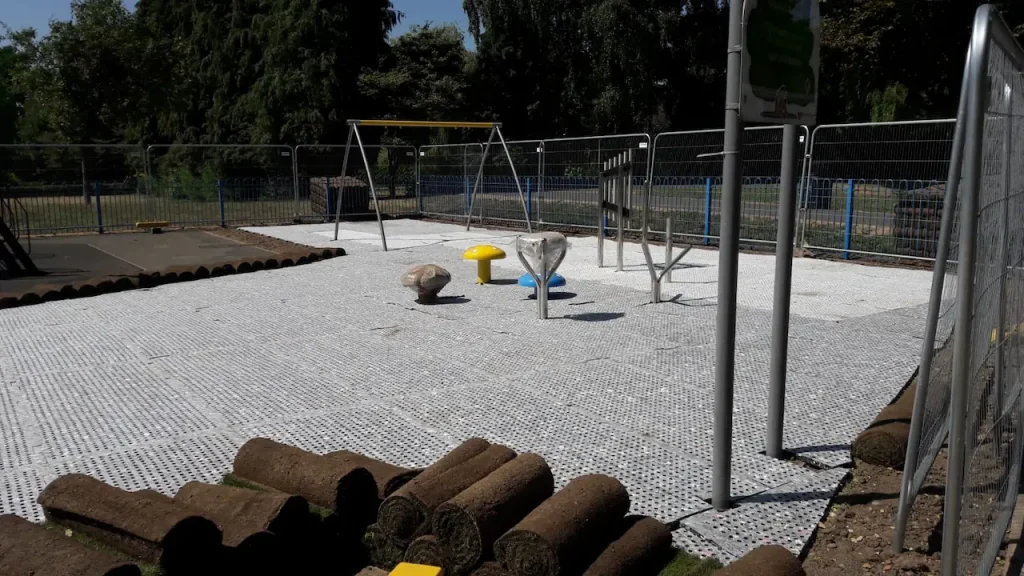 Playground shock-pad covering