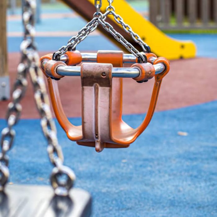 Toddler Swing with Rubber Surfacing