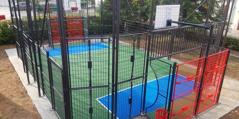 FlexCourt's modular sport surface installed in a MUGA sports court