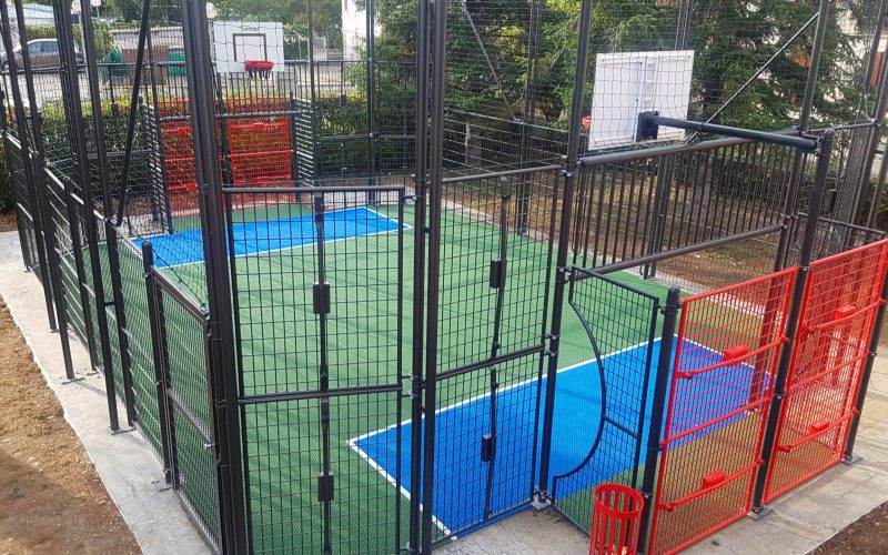 FlexCourt's modular sport surface installed in a MUGA sports court