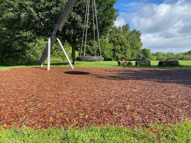 Rubber Jungle Mulch Safety Surfacing under tyre swing