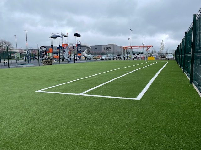 Artificial grass sports area