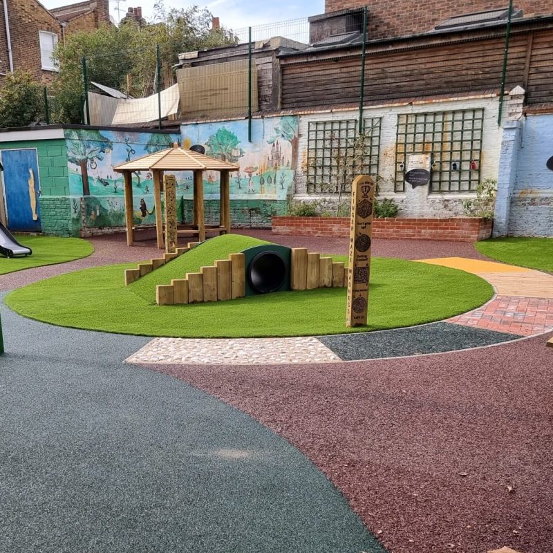 Rubber EPDM, Mulch, Wetpour, and artificial grass surfaces