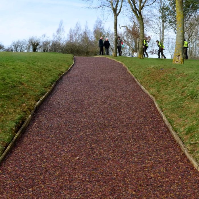 Red JungleMulch pathway on Golf Course