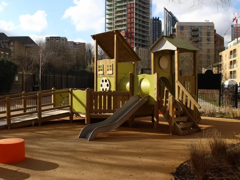 Multiplay unit in a Corkeen surfaced city park