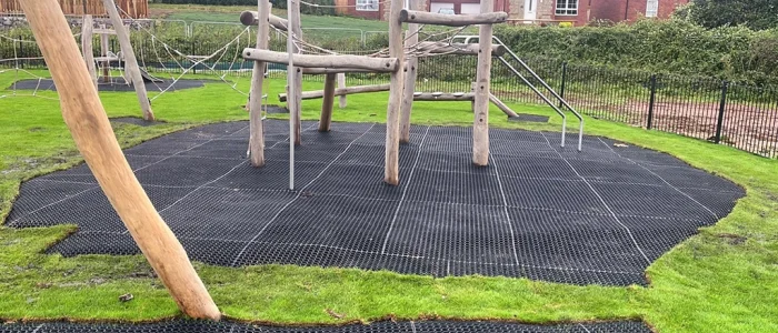 EcoSmart grass mats in local playground