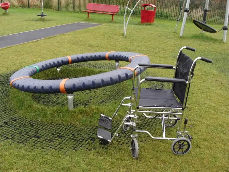 EcoSmart with grass growth supporting accessiblity in a play area