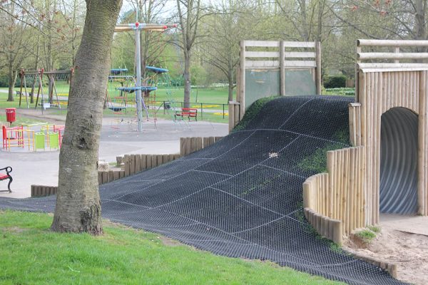 EcoSmart Grass Mats on a mound