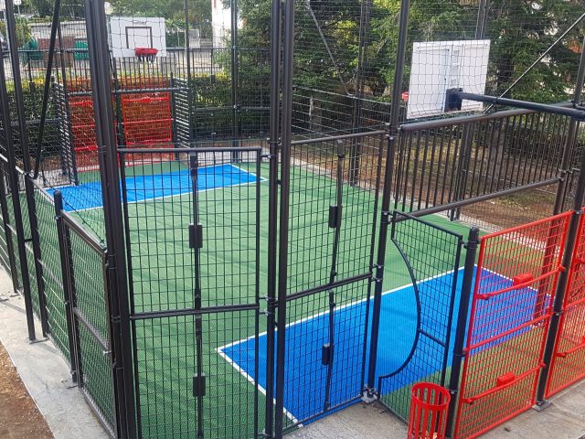 FlexCourt's modular sport surface installed in a MUGA sports court