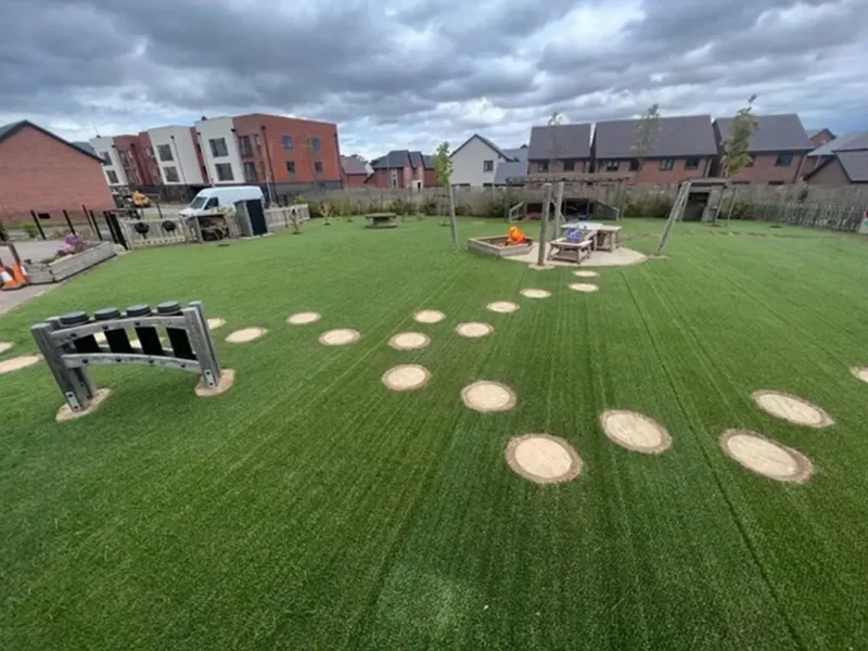 Crookham's HybridSmart lawn with stepping stone paths inlaid