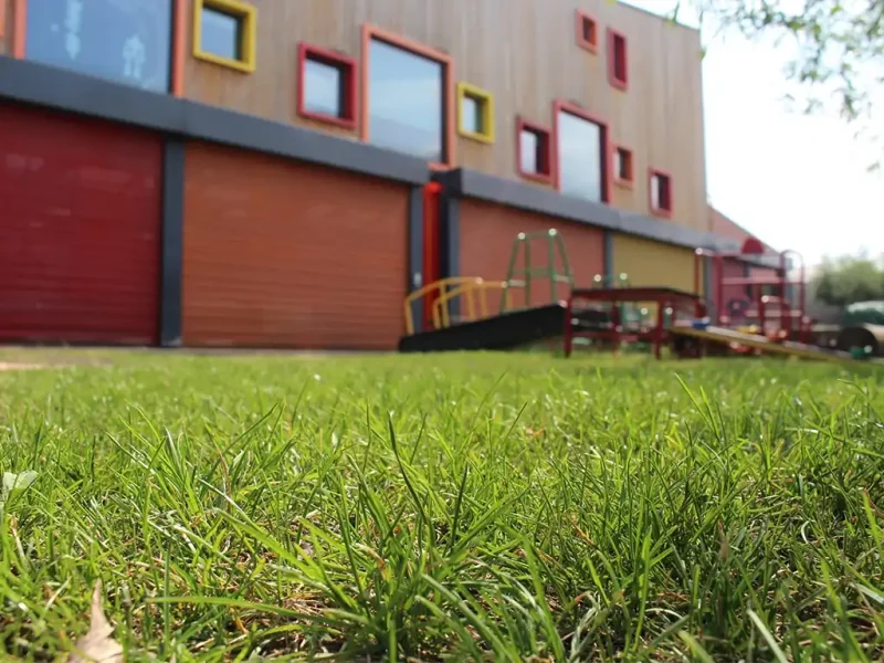 HybridSmart lawn outside Tinsley Meadows school
