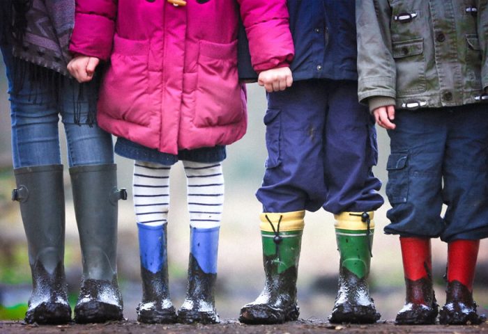 Children with wellies