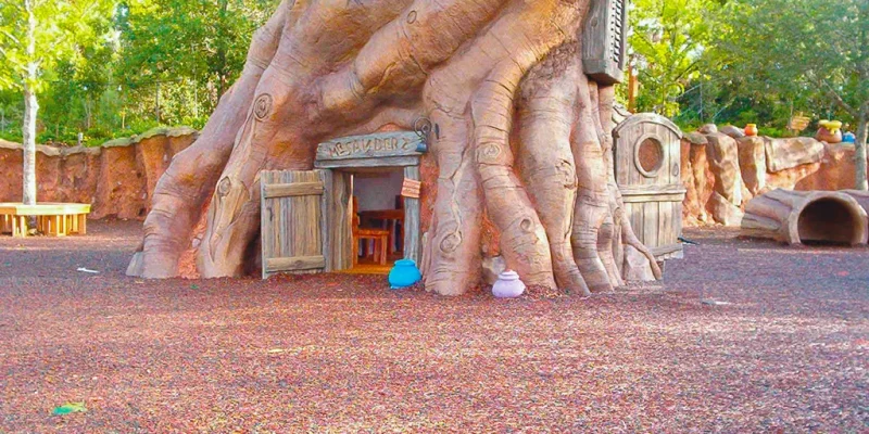 JungleMulch installation at tree themed playground