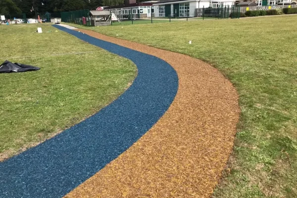 Orange and blue JungleMulch track