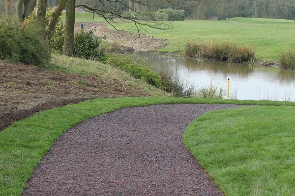Red Rubber Pathway, Golf Course with JungleMulch
