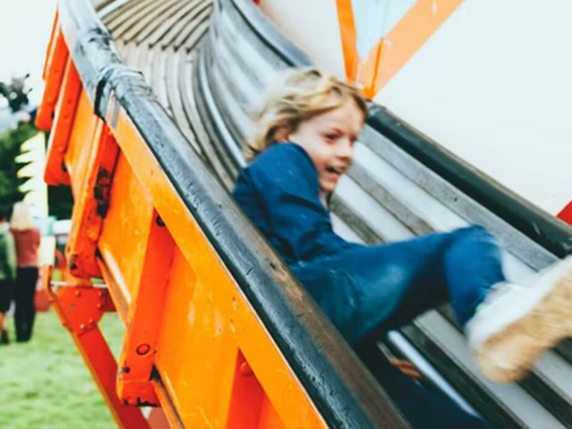 Child on Large Slide