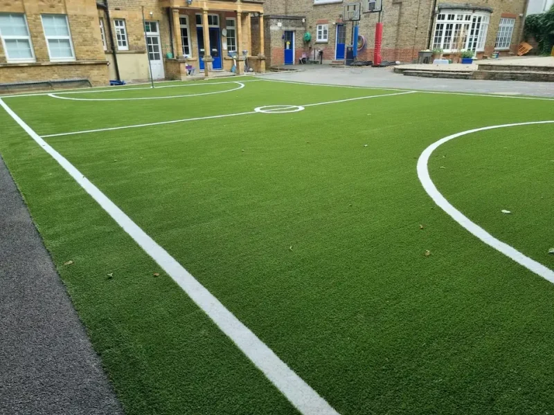 PerfectPitch green grass carpet with white markings