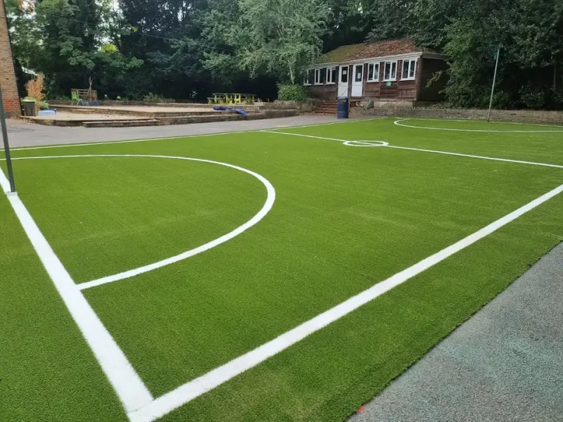 PerfectPitch green grass carpet with white markings