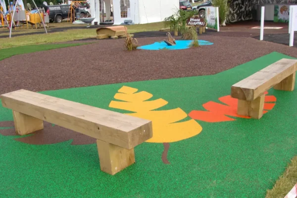 Natural colours used in a wet pour rubber playground design